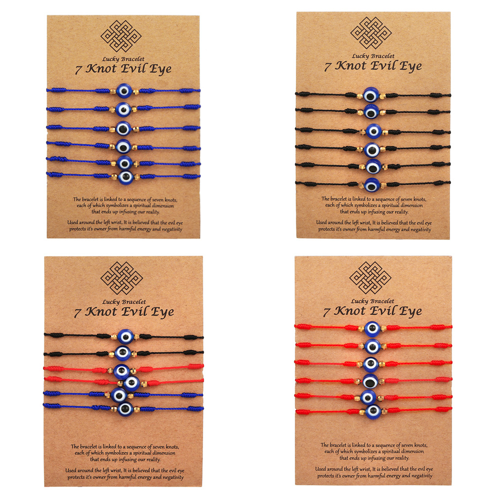 Men Accessories Evil Eye - 6Pcs Blue Evil Eye Bracelets Set