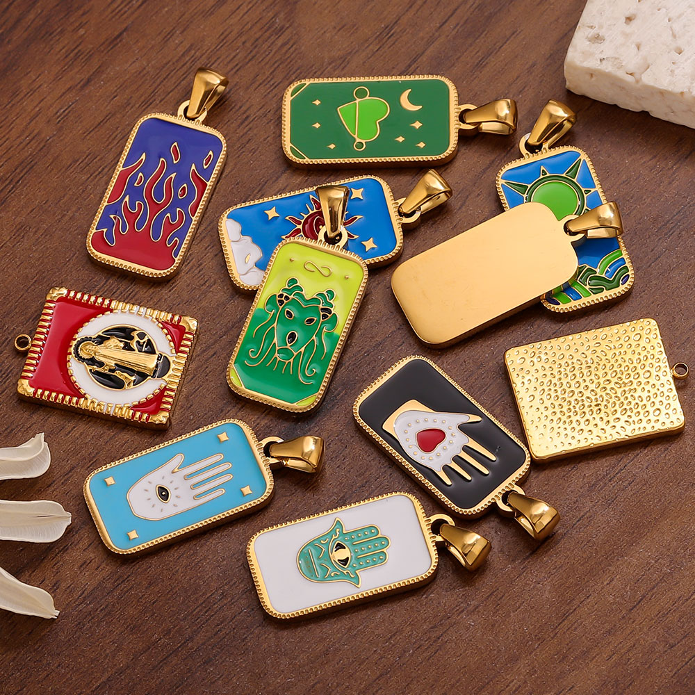 Men Accessories Evil Eye - 5pcs Stainless Steel Enamel Tarot Cards