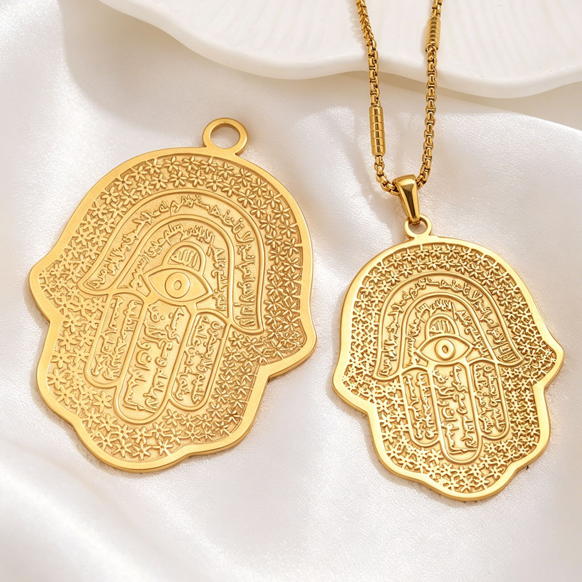 Men Accessories Evil Eye - 5Pcs 18K PVD Stainless Steel Hamsa