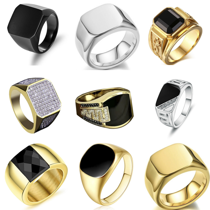 Men'S Accessories Jewelry Sale - New 2025 Metal Glossy Rings for