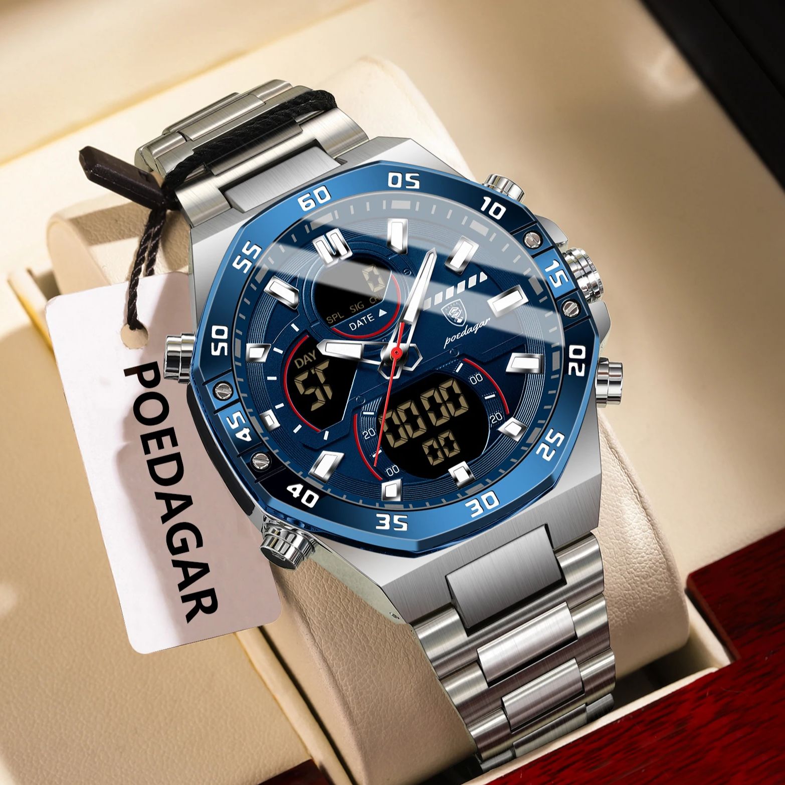 Men'S Accessories Display - POEDAGAR Top Men Clock LED Luminous