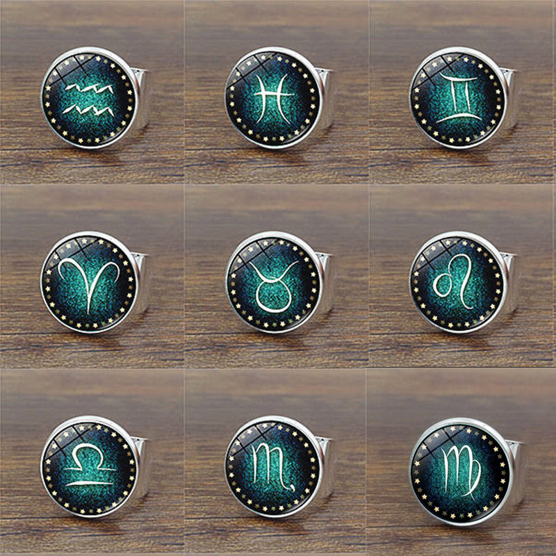 Men'S Accessories Jewelry Sale - Hot Sale 12 Constellation Luminous Ring