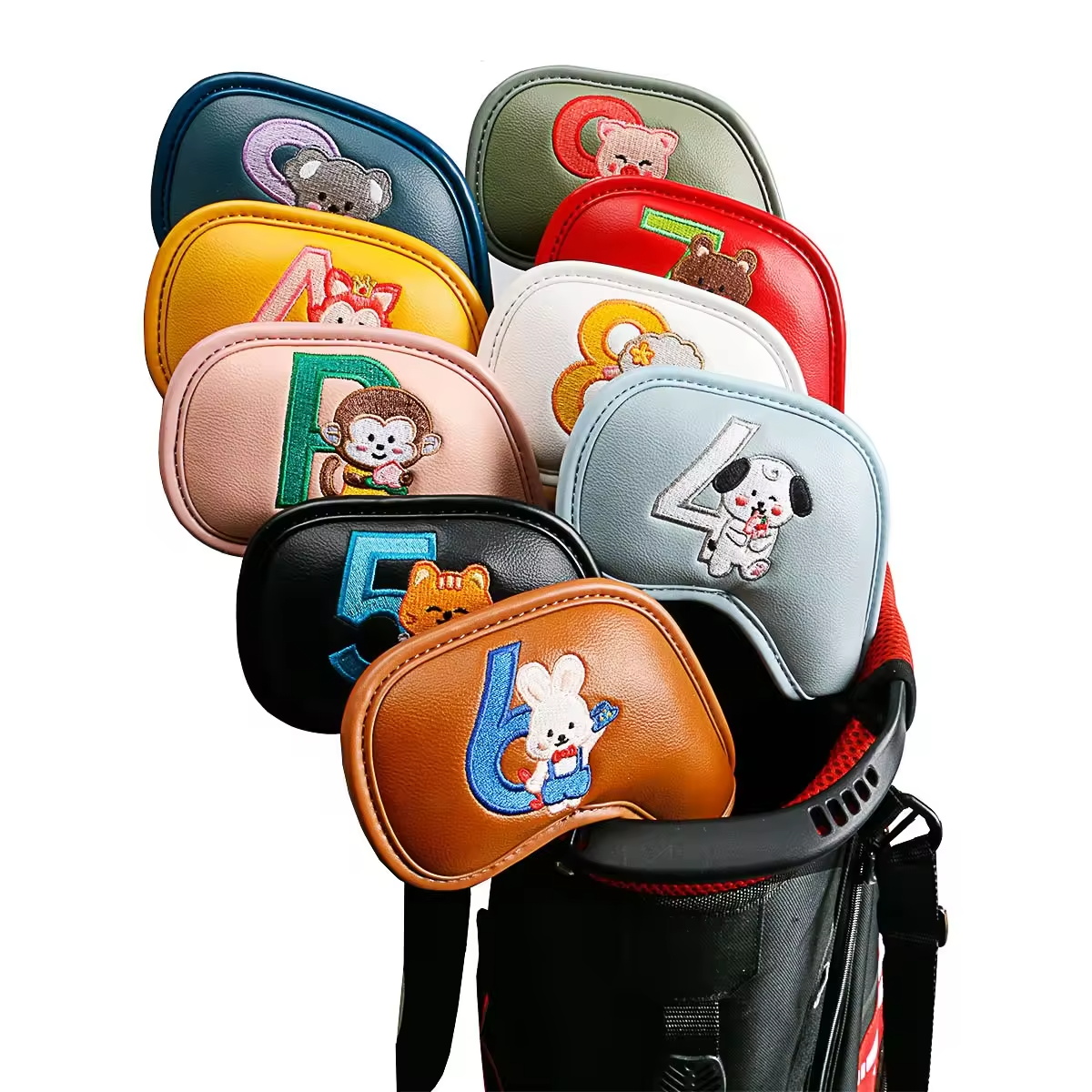 Men'S Accessories - 9Pcs Cute Cartoon Animal Golf Iron