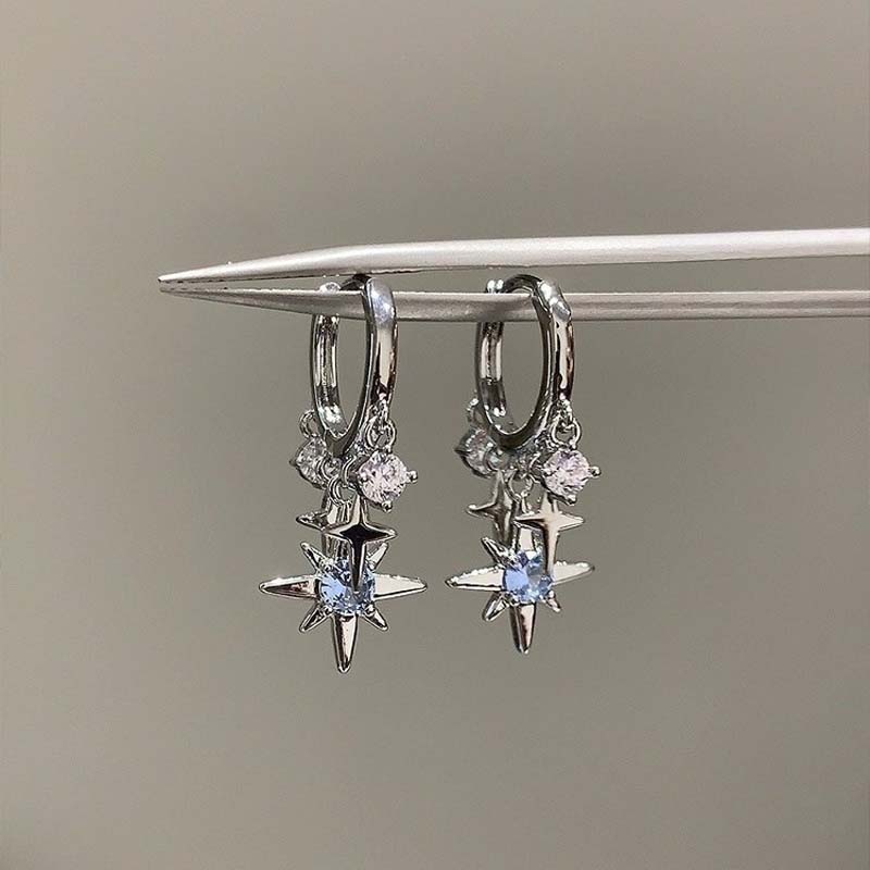 Men'S Accessories Jewelry Sale - New Y2K Blue Zircon Star Tassel