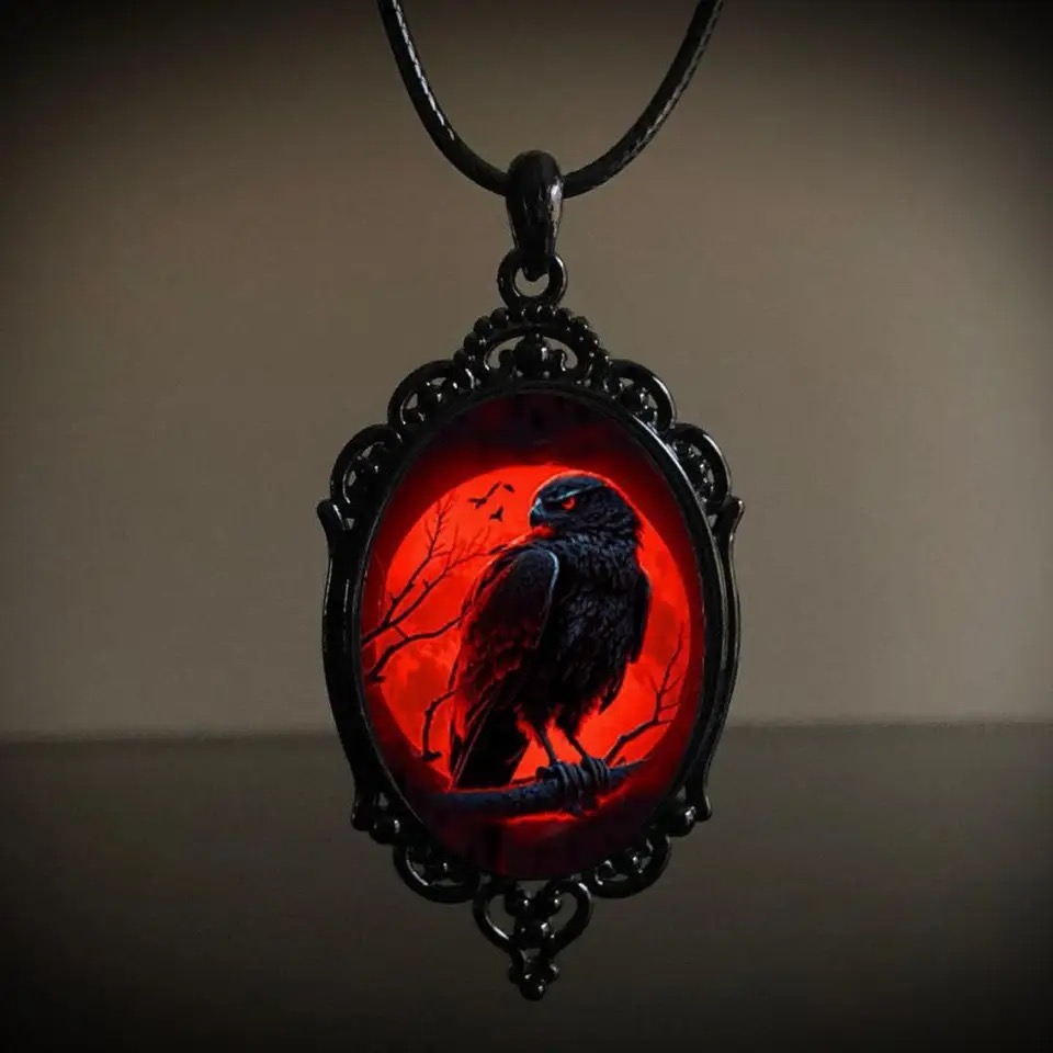 Gothic Vampire Owl Cameo Neckl - Men'S Vampire Accessories ulasan dan harga