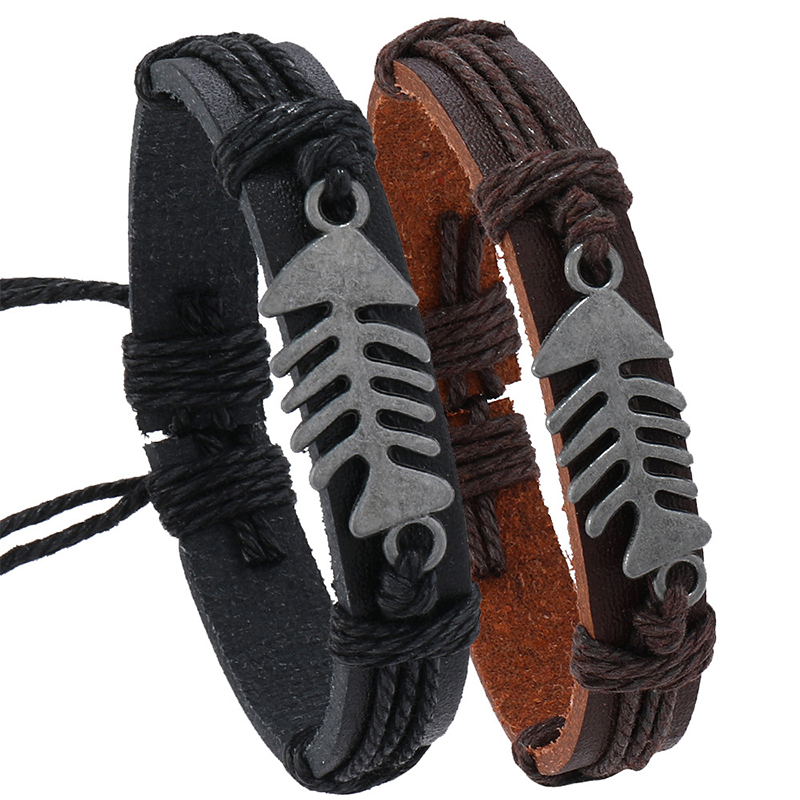 Trendy Retro Leather Woven Fis - Men Accessories Pk ulasan dan harga