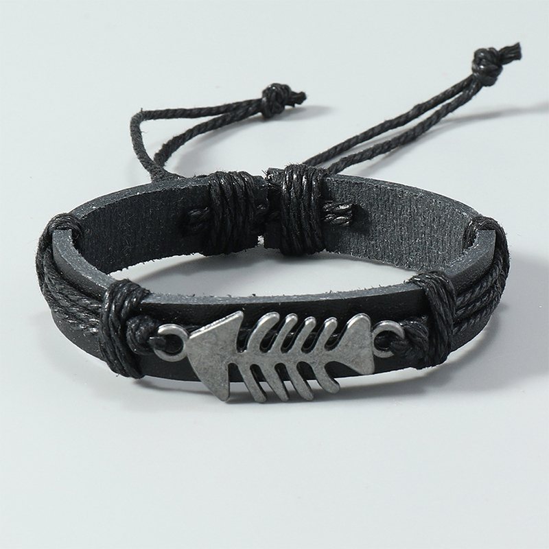 Trendy Retro Leather Woven Fis - Men Accessories Pk ulasan dan harga