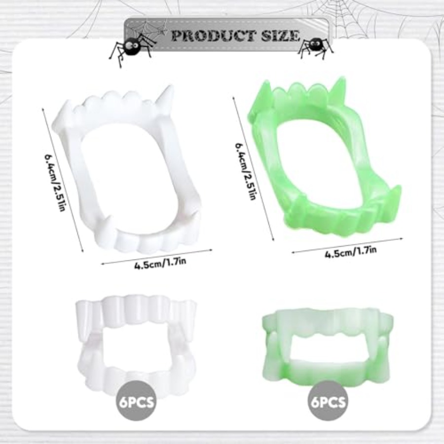 12 Pcs Halloween White Teeth F - Men'S Vampire Accessories ulasan dan harga