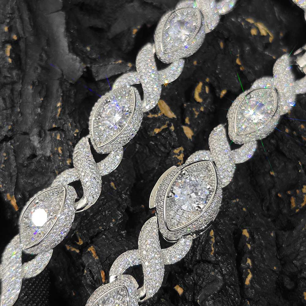 15MM Iced Out Evil Eye Infinit - Men Accessories Evil Eye ulasan dan harga