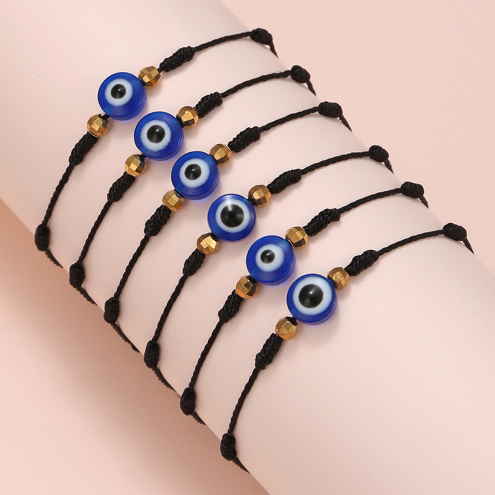6Pcs Blue Evil Eye Bracelets S - Men Accessories Evil Eye ulasan dan harga