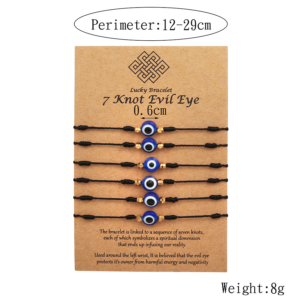 6Pcs Blue Evil Eye Bracelets S - Men Accessories Evil Eye ulasan dan harga