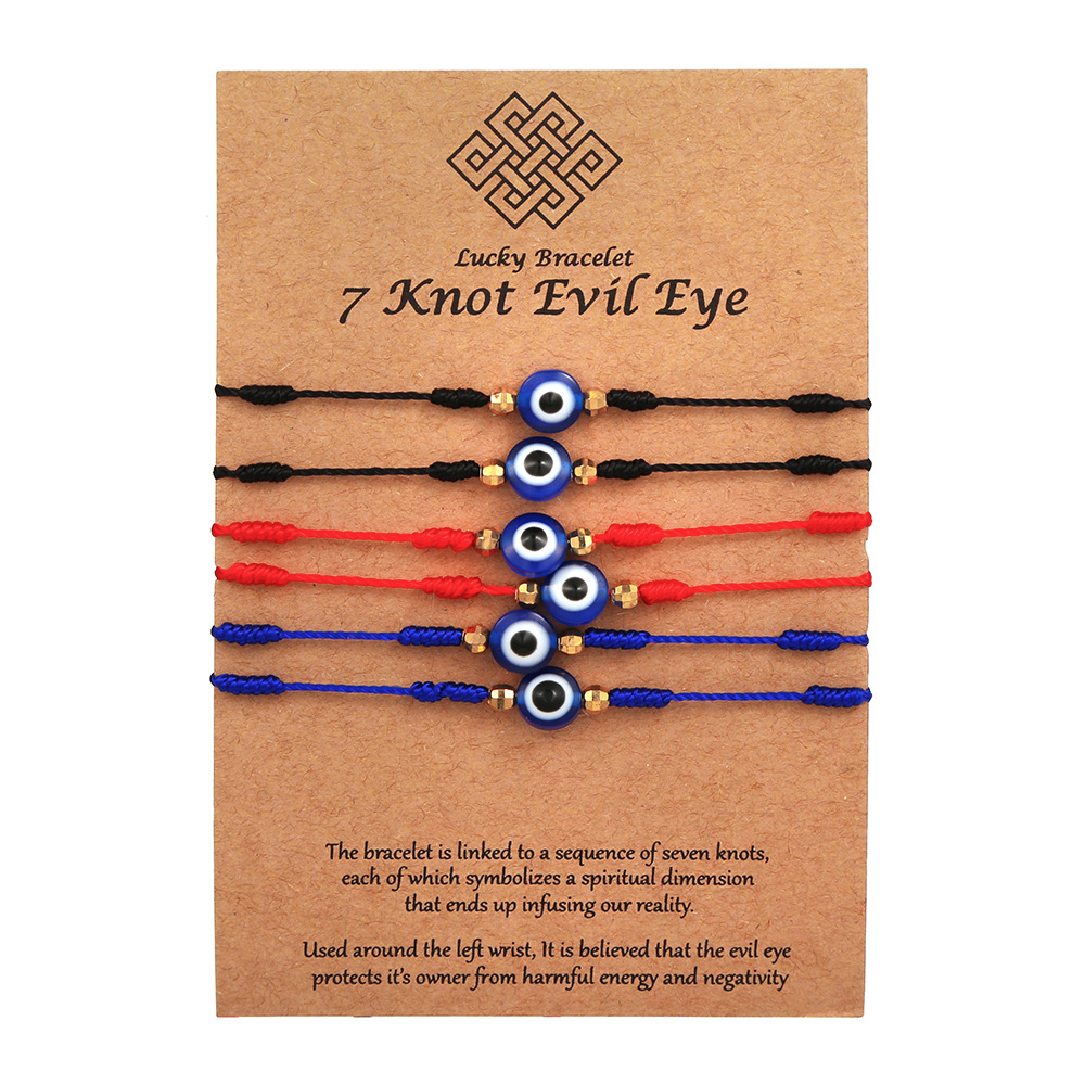 6Pcs Blue Evil Eye Bracelets S - Men Accessories Evil Eye ulasan dan harga