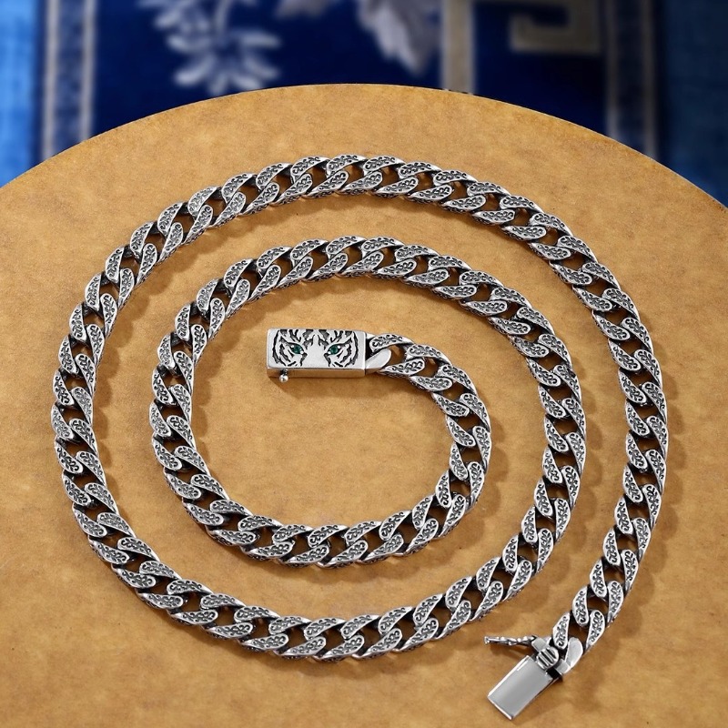 Bold Tiger Print Cuban Chain f - Men'S Accessories Instagram ulasan dan harga