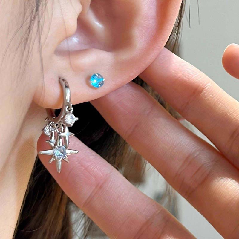 New Y2K Blue Zircon Star Tasse - Men'S Accessories Jewelry Sale ulasan dan harga