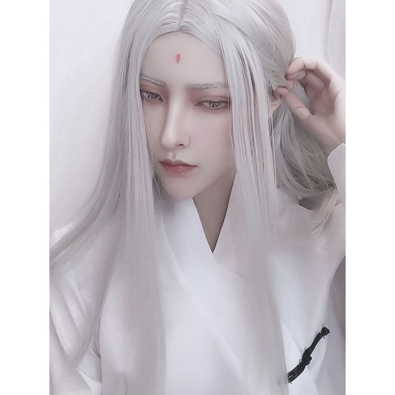 Men Hanfu Long Straight Hair A - Men Accessories For Party ulasan dan harga