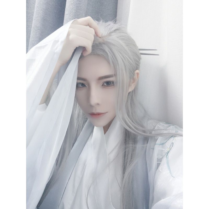 Men Hanfu Long Straight Hair A - Men Accessories For Party ulasan dan harga