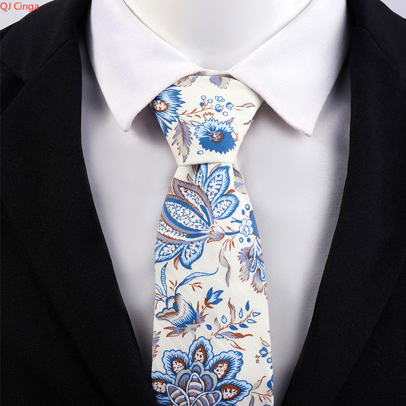 Elegant Blue & Beige Floral Pa - Men'S Accessories Essentials ulasan dan harga