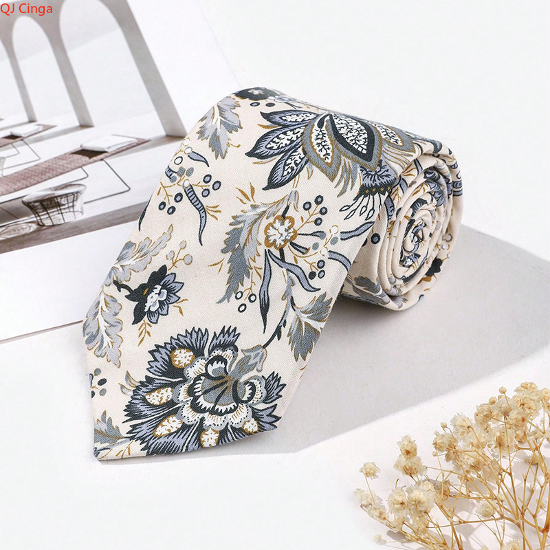 Elegant Blue & Beige Floral Pa - Men'S Accessories Essentials ulasan dan harga