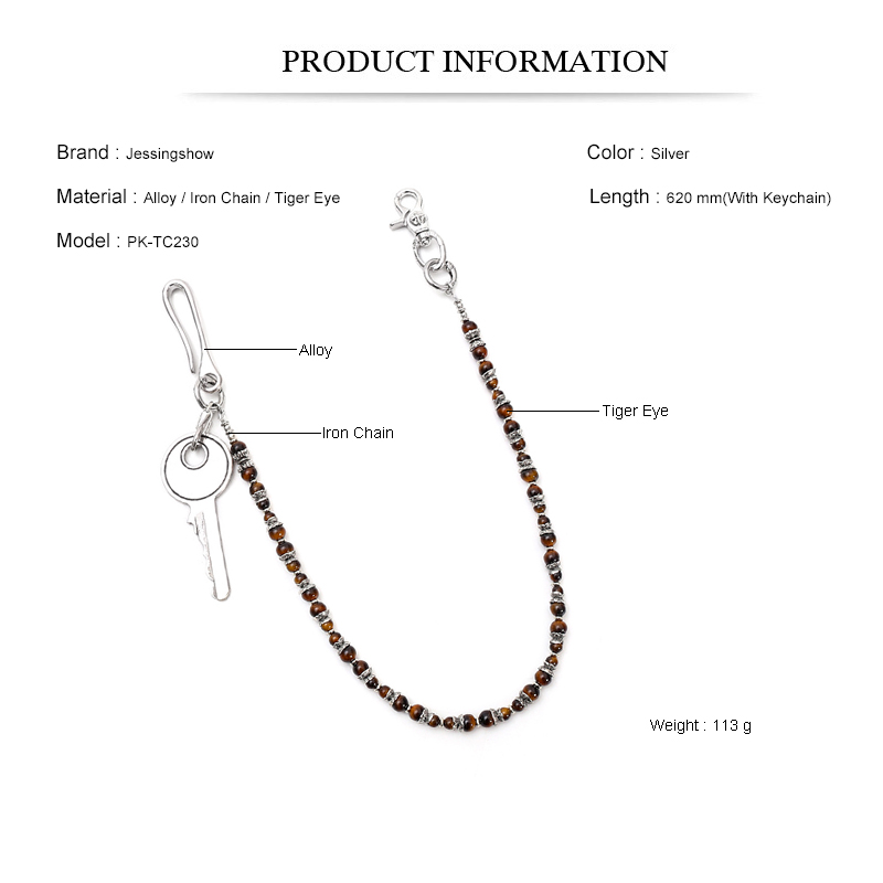 Hip Hop Punk Tiger Eye Beaded  - Men Accessories Pk ulasan dan harga