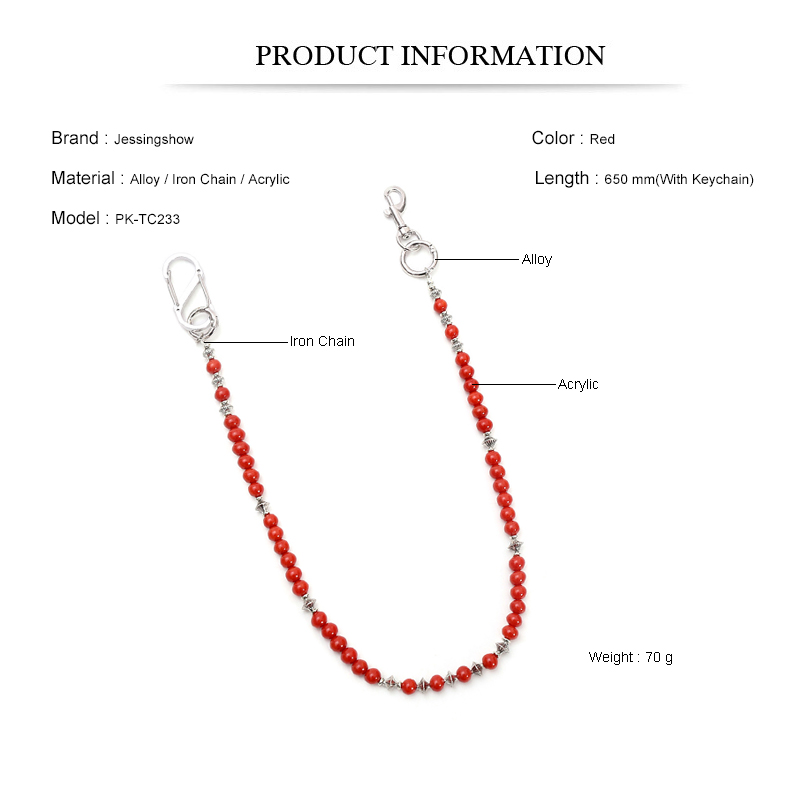 Hip Hop Punk Jean Chain Red Be - Men Accessories Pk ulasan dan harga