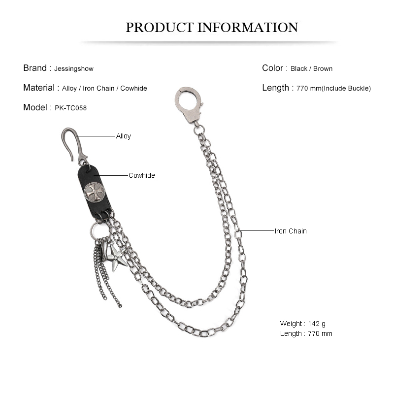 Punk Steet Cowhide Keychains C - Men Accessories Pk ulasan dan harga