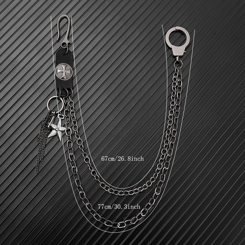 Punk Steet Cowhide Keychains C - Men Accessories Pk ulasan dan harga
