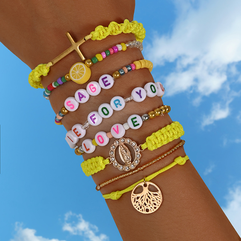 Bohemian Yellow Creative Lette - Men'S Accessories Jewelry Sale ulasan dan harga