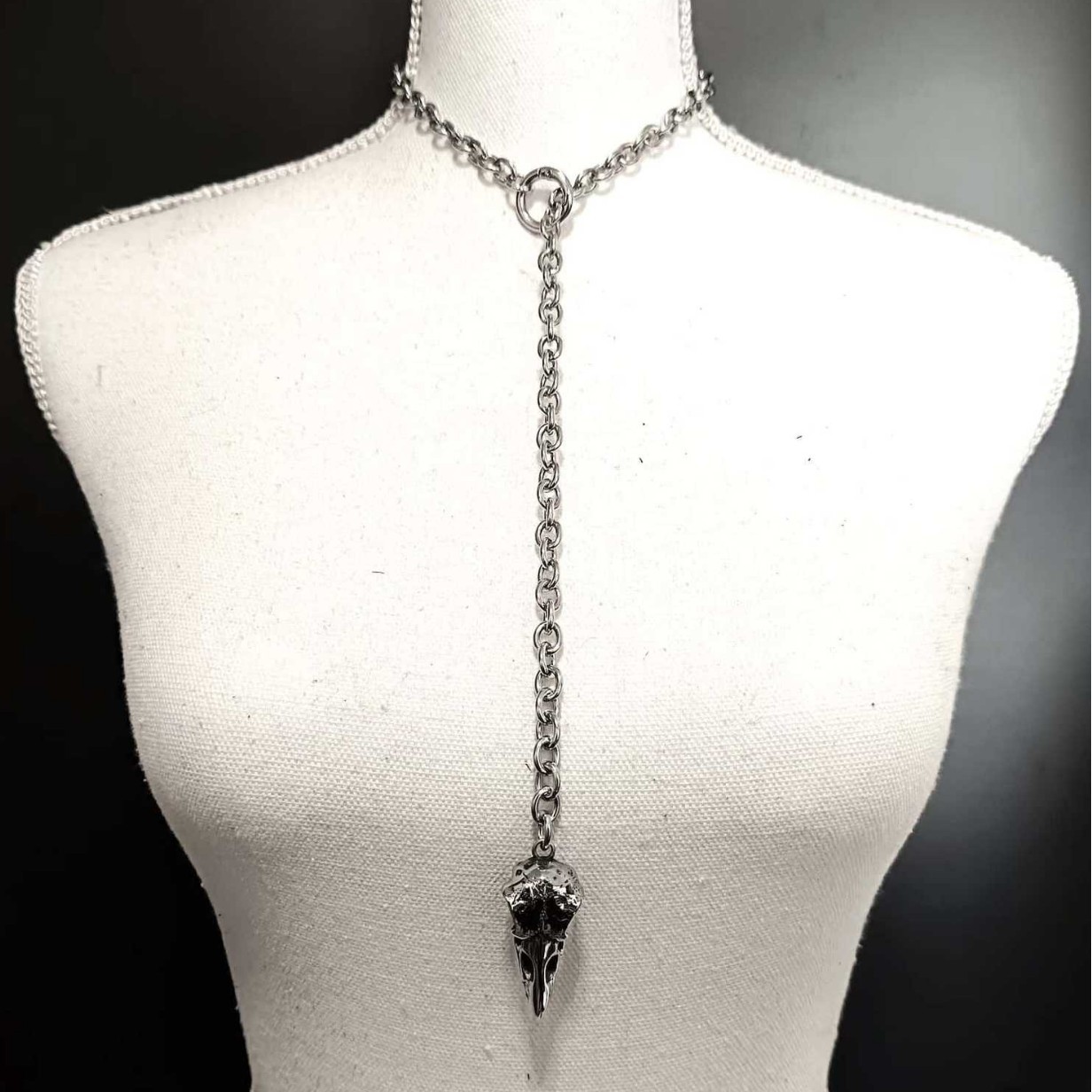Gothic Crow Skull Necklace For - Men'S Vampire Accessories ulasan dan harga