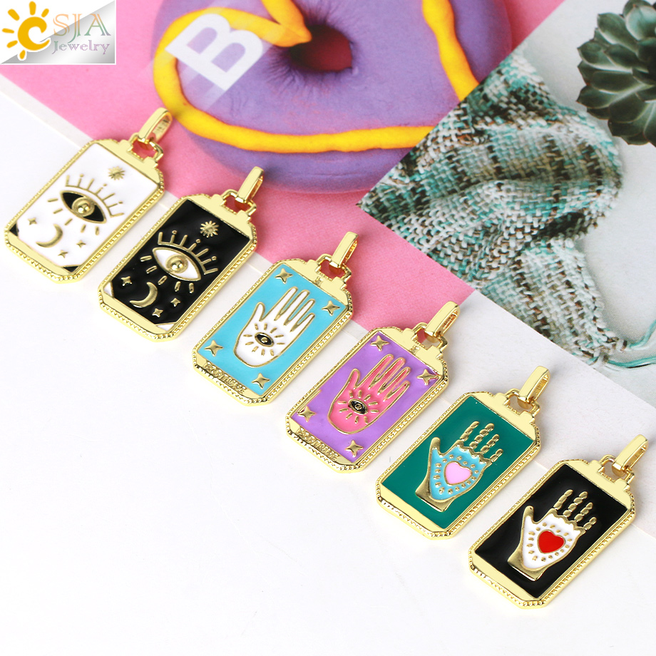 Enamel Tarot Cards Pendant for - Men Accessories Evil Eye ulasan dan harga