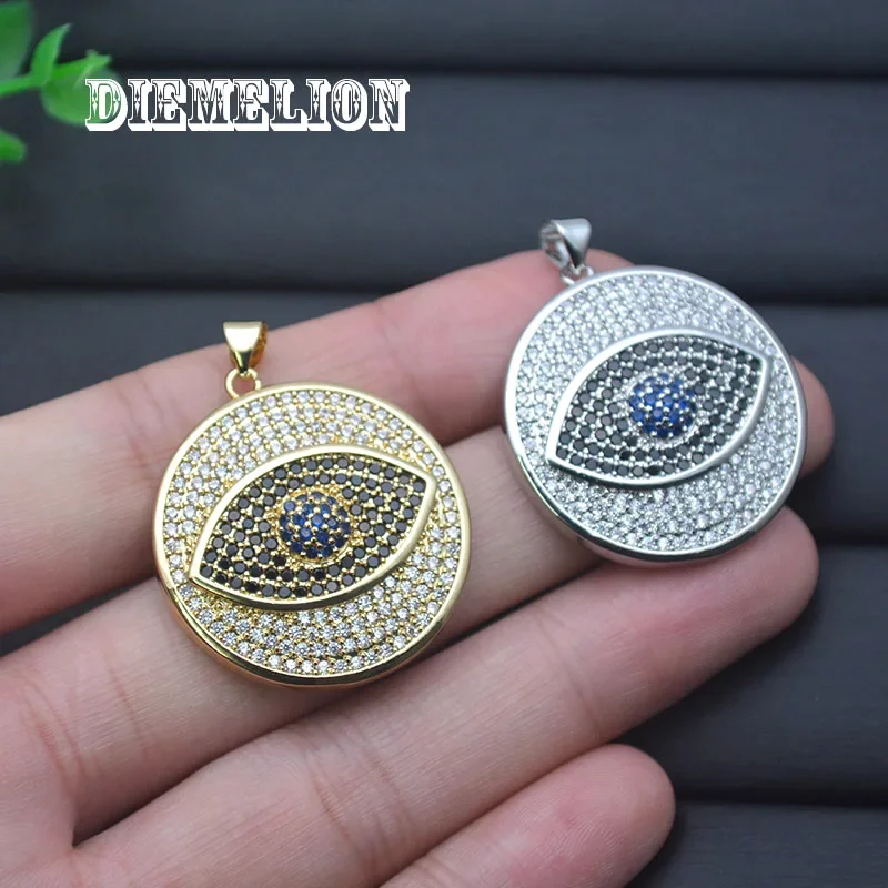 Big Round Full Cubic Zirconia  - Men Accessories Evil Eye ulasan dan harga
