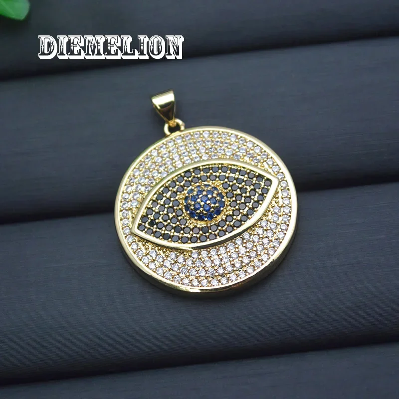 Big Round Full Cubic Zirconia  - Men Accessories Evil Eye ulasan dan harga