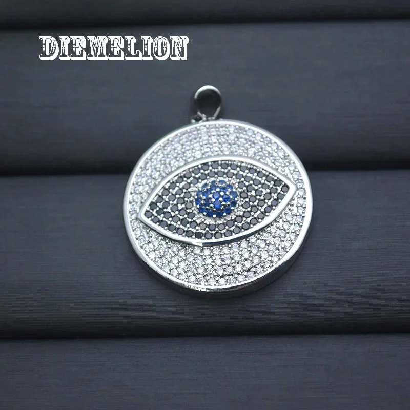Big Round Full Cubic Zirconia  - Men Accessories Evil Eye ulasan dan harga