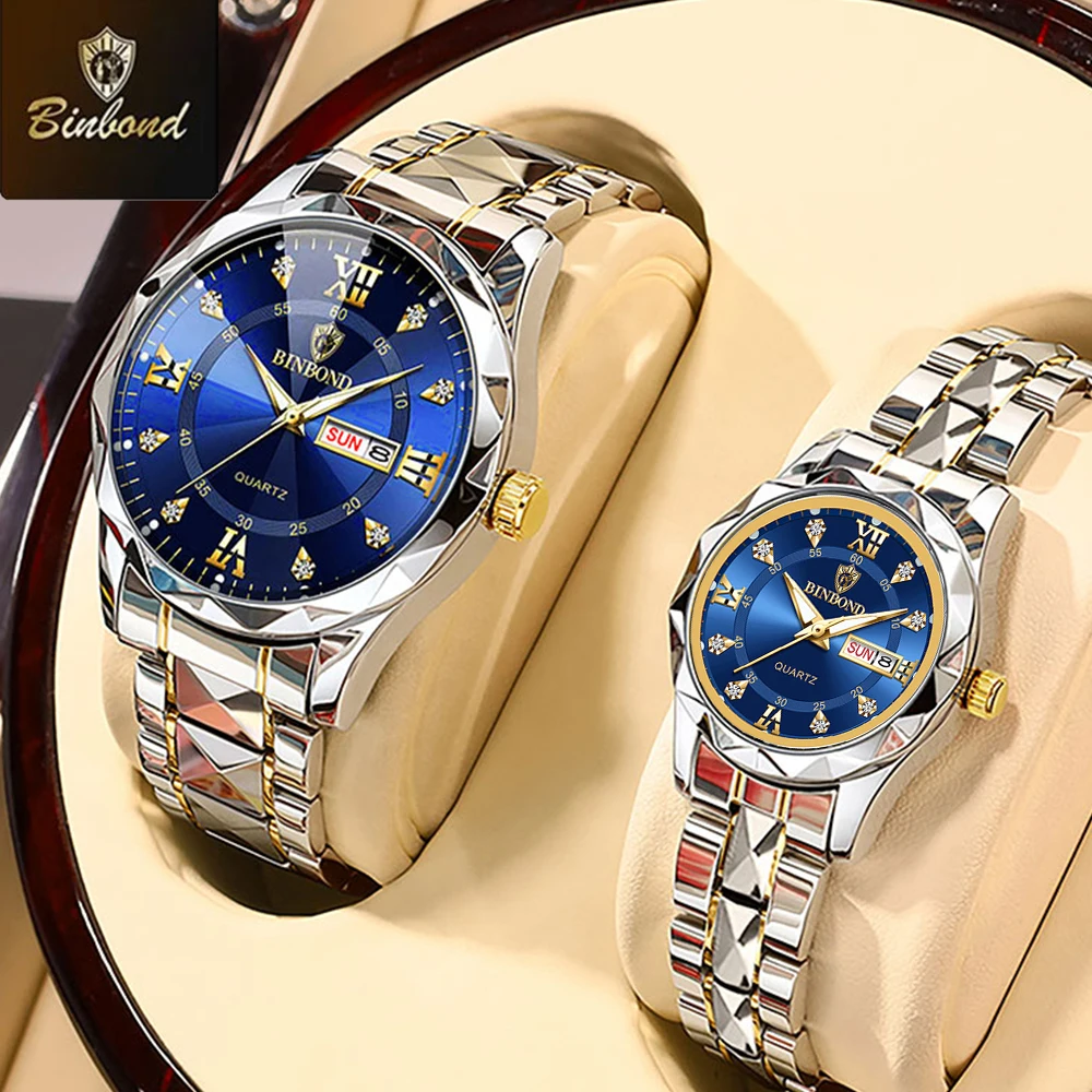 BINBOND 2pcs/Set Couple Watche - Men'S Accessories Display ulasan dan harga