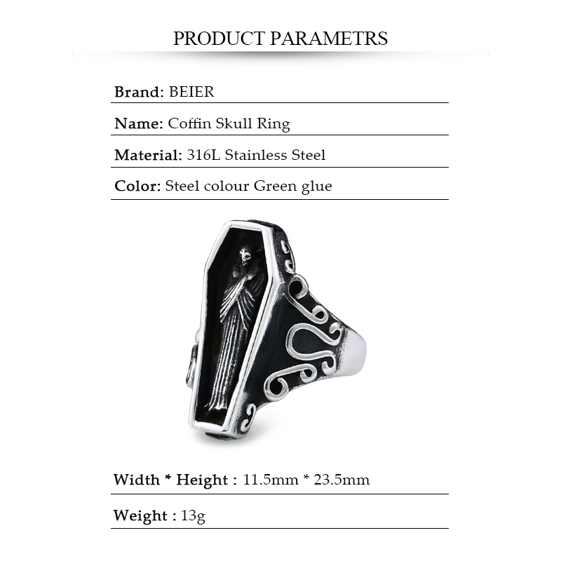 BEIER Undertaker Skull Gothic  - Men'S Vampire Accessories ulasan dan harga