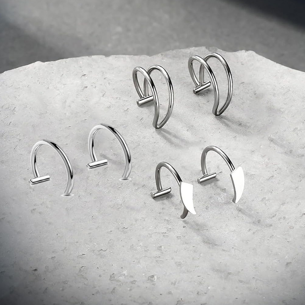 6pcs Stainless Steel Fake Lip  - Men'S Vampire Accessories ulasan dan harga