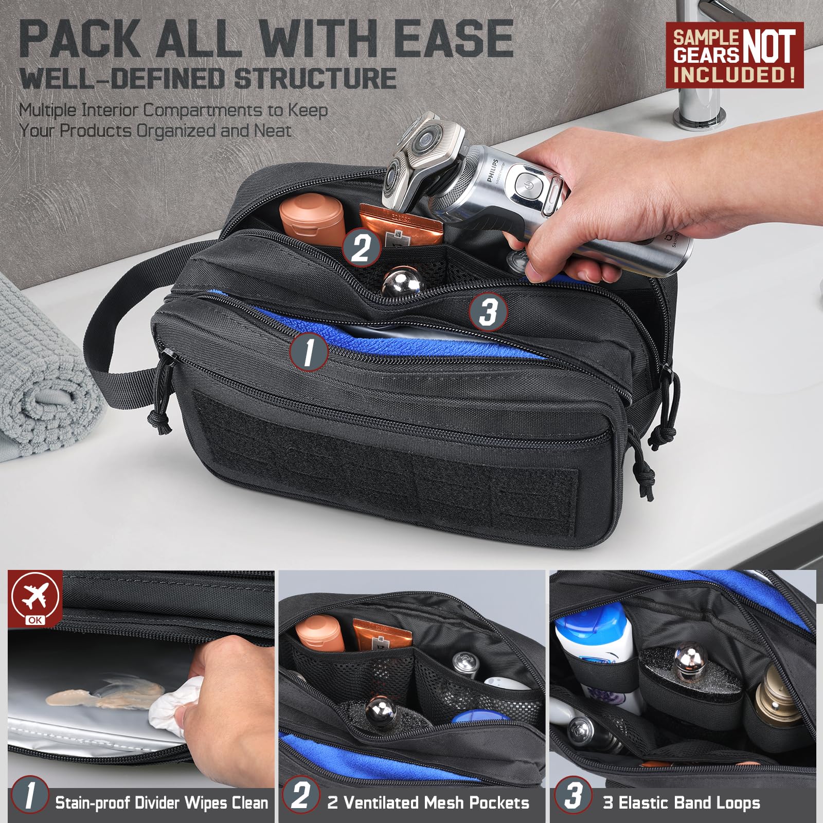 Tactical Toiletry Bag for Men, - Men Accessories Kit Bag ulasan dan harga